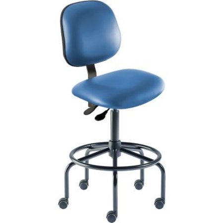 BIOFIT BioFit Antimicrobial Stool, 25"-32" Seat Height, Blue Vinyl - Black Steel Base - Belize Series BES-H-RC-T-XF-XA-06-P28542